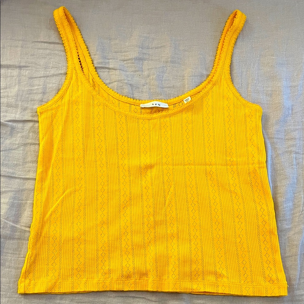 Doen Pointelle Scoop Neck Tank